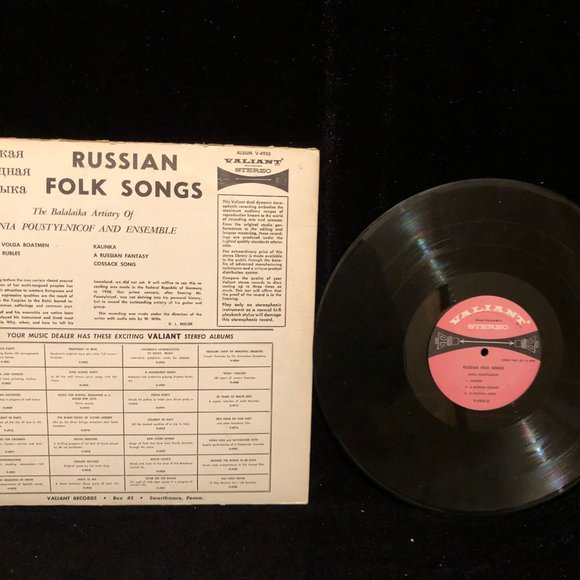 Russian Folk Song Sania Poustylnicoff LP Vinyl Record Album Valiant - Picture 2 of 2